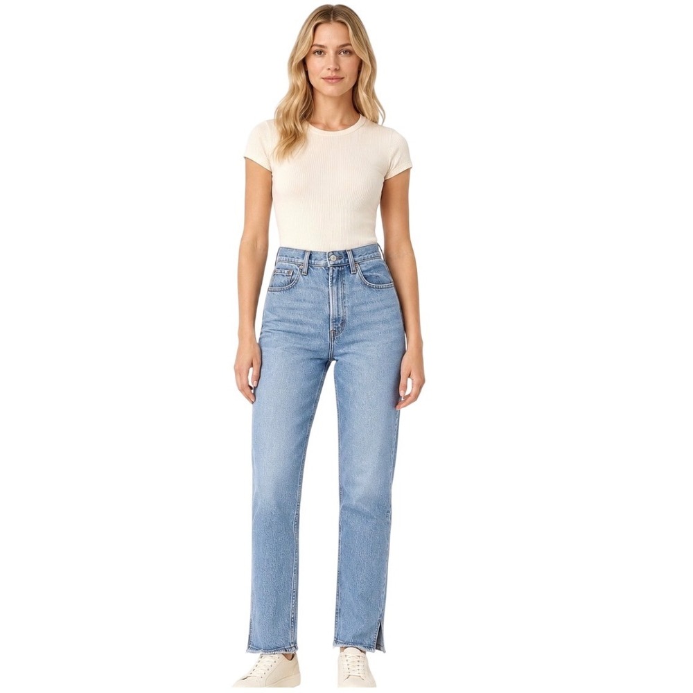 Abercrombie & Fitch The 90s Straight Ultra High Rise Jeans Light Wash Blue 27
